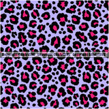 Leopard Leopards Seamless Pattern Safari Jungle Pink Purple Fur Texture Designer Animal Print Luxury Logo Symbol Clipart SVG