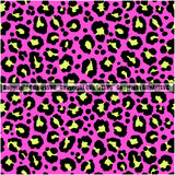 Leopard Leopards Seamless Pattern Safari Jungle Yellow Pink Fur Texture Designer Animal Print Luxury Logo Symbol Clipart SVG