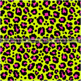 Leopard Leopards Seamless Pattern Safari Jungle Pink Light Green Fur Texture Designer Animal Print Luxury Logo Symbol Clipart SVG