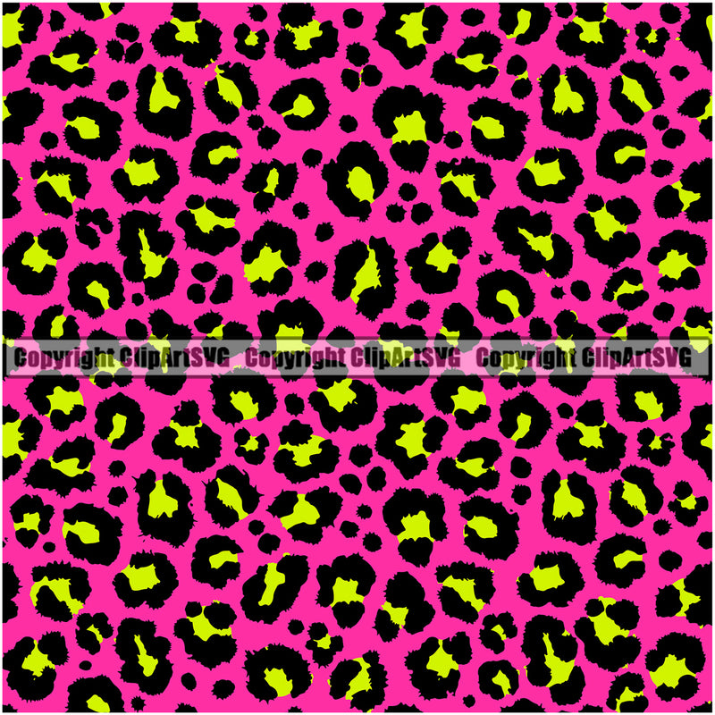 Leopard Leopards Seamless Pattern Safari Jungle Light Green Pink Fur Texture Designer Animal Print Luxury Logo Symbol Clipart SVG