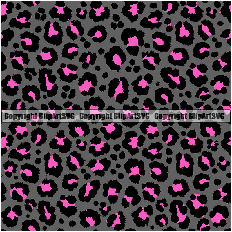 Leopard Leopards Seamless Pattern Safari Jungle Pink Grey Fur Texture Designer Animal Print Luxury Logo Symbol Clipart SVG