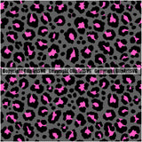 Leopard Leopards Seamless Pattern Safari Jungle Pink Grey Fur Texture Designer Animal Print Luxury Logo Symbol Clipart SVG