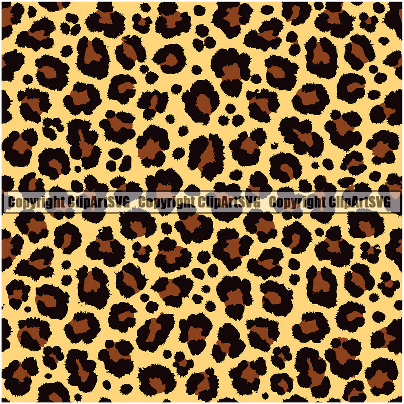 Leopard Leopards Seamless Pattern Safari Jungle Brown Yellow Fur Texture Designer Animal Print Luxury Logo Symbol Clipart SVG