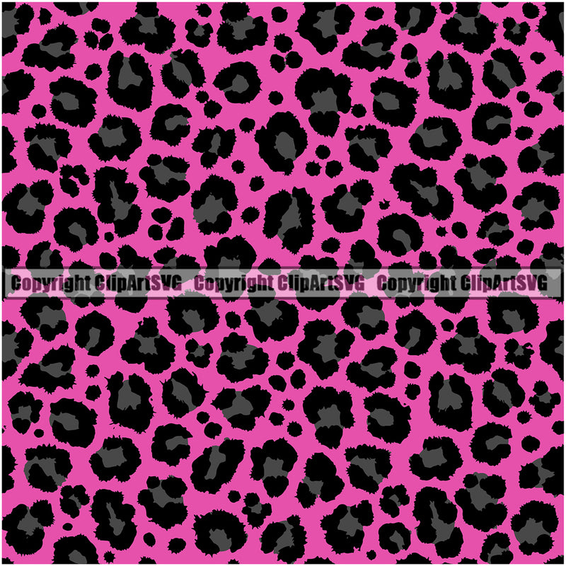 Leopard Leopards Seamless Pattern Safari Jungle Grey Pink Fur Texture Designer Animal Print Luxury Logo Symbol Clipart SVG