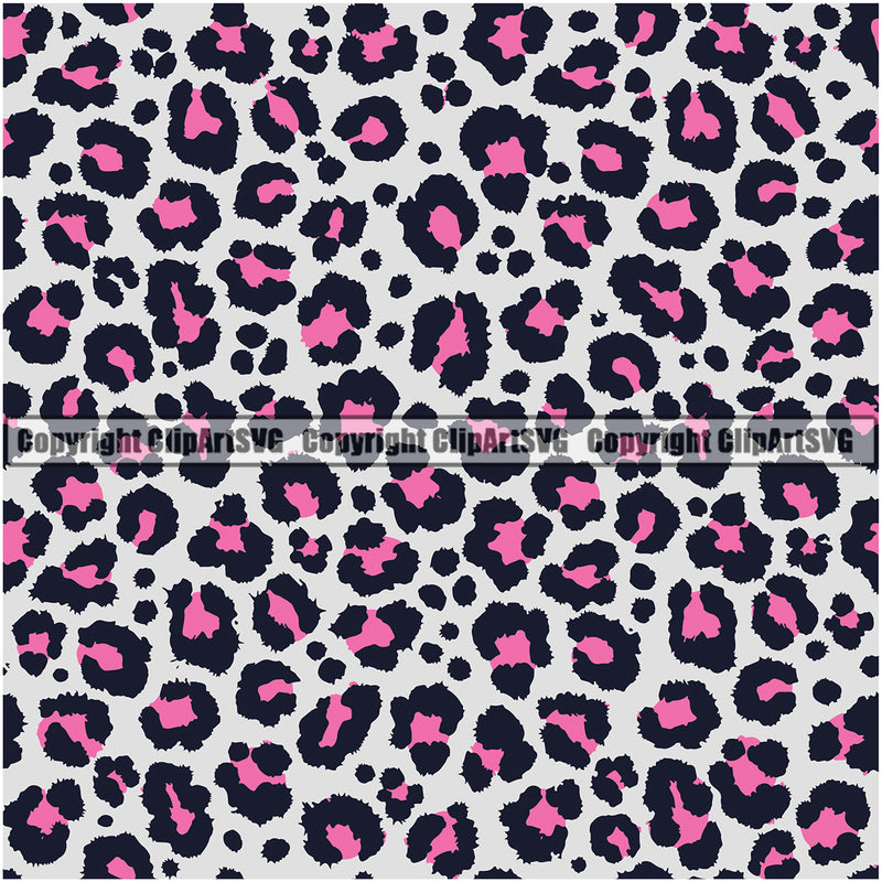 Leopard Leopards Seamless Pattern Safari Jungle Light Pink White Fur Texture Designer Animal Print Luxury Logo Symbol Clipart SVG