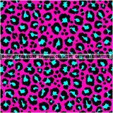 Leopard Leopards Seamless Pattern Safari Jungle Light Pink Blue Fur Texture Designer Animal Print Luxury Logo Symbol Clipart SVG
