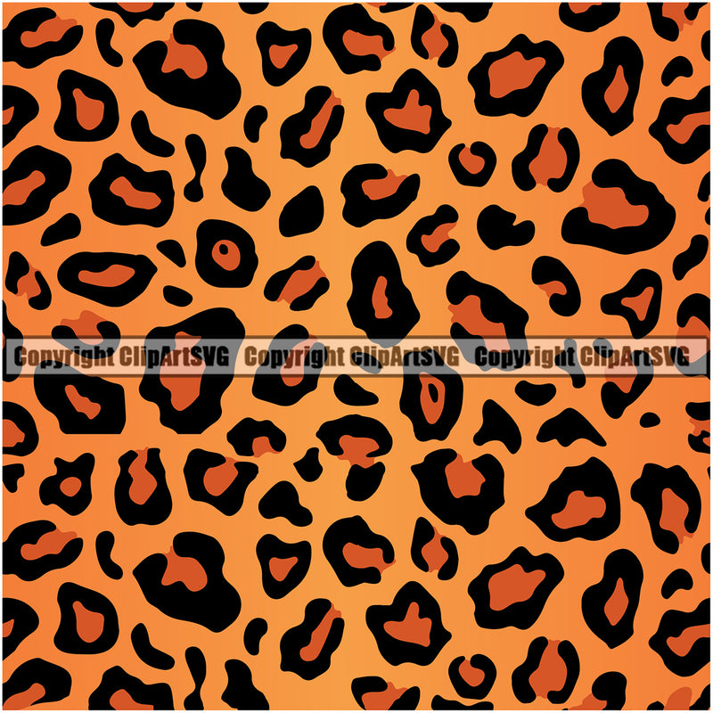 Leopard Leopards Seamless Pattern Safari Jungle Orange Fur Texture Designer Animal Print Luxury Logo Symbol Clipart SVG