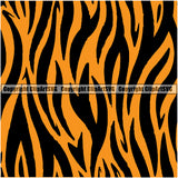 Tiger Tigers Seamless Pattern Safari Jungle Yellow Black Silhouette Fur Texture Designer Animal Print Luxury Logo Symbol Clipart SVG