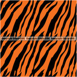 Tiger Tigers Seamless Pattern Safari Jungle Orange Black Silhouette Fur Texture Animal Print Designer Luxury Logo Symbol Clipart SVG