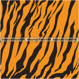 Tiger Tigers Seamless Pattern Safari Jungle Fur Texture Designer Animal Print Luxury Yellow Logo Symbol Clipart SVG