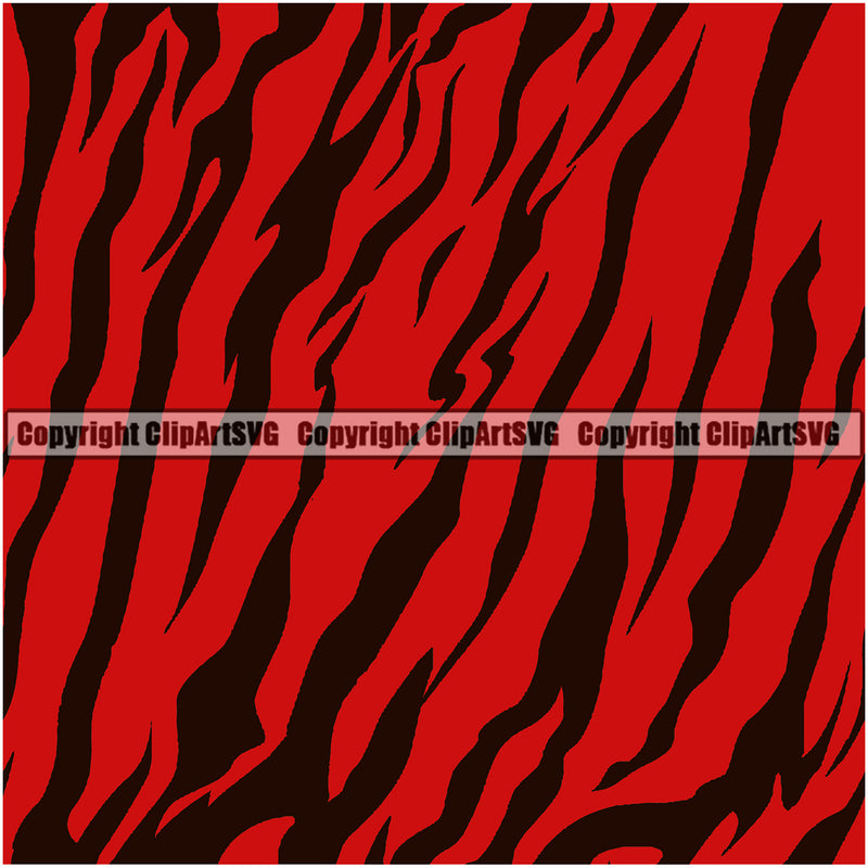 Tiger Tigers Seamless Pattern Safari Jungle Fur Texture Designer Animal Print Luxury Red Logo Symbol Clipart SVG