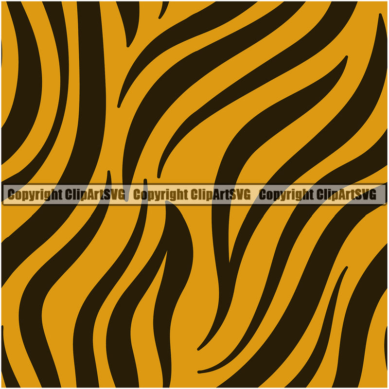 Tiger Tigers Seamless Pattern Safari Jungle Yellow Fur Texture Designer Animal Print Luxury Logo Symbol Clipart SVG