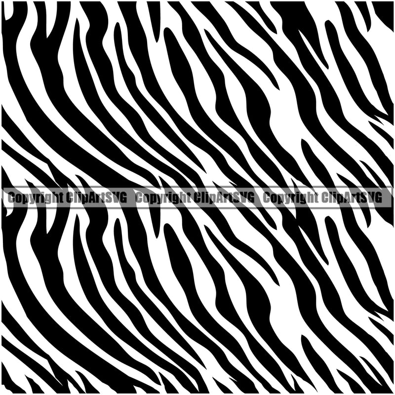 Zebra Zebras Seamless Pattern Safari Jungle Black Silhouette And White Fur Animal Print Texture Designer Luxury Logo Symbol Clipart SVG