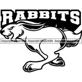 Bunny Rabbit Mascot School Team Animal Rabbits Head Face Sport eSport Game Emblem Sign Badge Icon Label Text Design Full Logo Clipart SVG