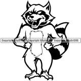 Raccoon Mascot School Team Animal Raccoons Head Face Sport eSport Game Emblem Sign Badge Icon Label Text Design Logo Clipart SVG