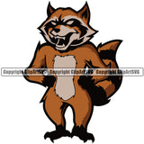 Raccoon Mascot School Team Animal Raccoons Head Face Sport eSport Game Emblem Sign Badge Icon Label Text Design Color Logo Clipart SVG