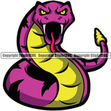 Rattlesnake Snake Mascot School Team Animal Rattlesnakes Head Face Sport eSport Game Emblem Sign Badge Icon Label Text Design Color Logo Clipart SVG