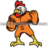 Rooster Chicken Cock Hen Mascot School Team Animal Roosters Full Sport eSport Game Emblem Sign Badge Art Text Design Logo Clipart SVG