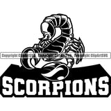 Scorpion Pet Insect Zodiac Horoscope Mascot School Team Wild Animal Scorpions Gang Club Sport eSport Game Emblem Sign Badge Text Design Full Logo Clipart SVG
