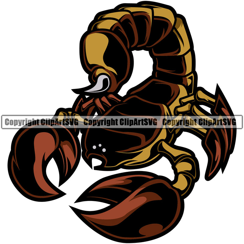 Scorpion Pet Insect Zodiac Horoscope Mascot School Team Wild Animal Scorpions Gang Club Sport eSport Game Emblem Sign Badge Text Design Color Logo Clipart SVG