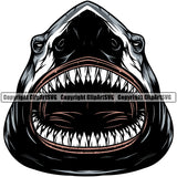 Wildlife Sea Animal Vector Design Aggressive Shark Head Teeth Sports Team Mascot Game Fantasy eSport Emblem Logo Symbol Clipart SVG