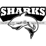 Big Angry Wild Vector Design Shark With Text Sports Team Mascot Game Fantasy eSport Emblem Logo Symbol Clipart SVG