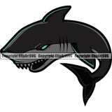 Marine Animal Aggressive Character Shark Mascot Sports Team Mascot Game Fantasy eSport Emblem Color Logo Symbol Clipart SVG