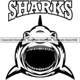 Big Mouth Ocean Animal Shark Vector Art Mascot With Text Sports Team Mascot Game Fantasy eSport Emblem Logo Symbol Clipart SVG