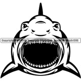 Angry Wildlife Nature Aquatic Animal Shark Mouth Teeth Mascot Sports Team Mascot Game Fantasy eSport Emblem Logo Symbol Clipart SVG