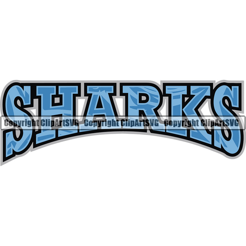 Blue Vector Graphic Color  Design Character Animal Shark Text Word Typography Lettering Logo Symbol Clipart SVG