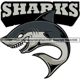 Underwater Wildlife Vector Design Angry Shark Jumping With Text Mascot Sports Team Mascot Game Fantasy eSport Emblem Logo Symbol Clipart SVG