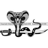 Cobra Sword Snake Animal Head Reptile Wildlife Wild Animal Cobras Zoo Mascot Viper Python Design Art Logo Design Logo Clipart SVG