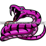 Viper Snake Reptile Pet Mascot School Team Sport eSport Game Emblem Sign Badge Art Icon Animal Vipers Snakes Label Text Design Color Logo Clipart SVG