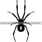 Spider Black Widow Poison Poisonous Female Killer Insect Bug Animal Spiders Art Design Element Logo Clipart SVG