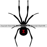 Spider Black Widow Poison Poisonous Female Killer Insect Bug Animal Spiders Art Design Element Color Logo Clipart SVG