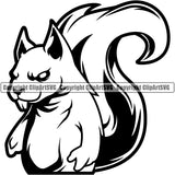 Squirrel Rodent Tree Ground Mascot School Team Sport eSport Game Emblem Sign Animal Squirrels Body Badge Icon Label Text Design Logo Clipart SVG