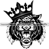 Wild Vector Design Animal Tiger Crown Sports Team Mascot Game Fantasy eSport Emblem Logo Symbol Clipart SVG