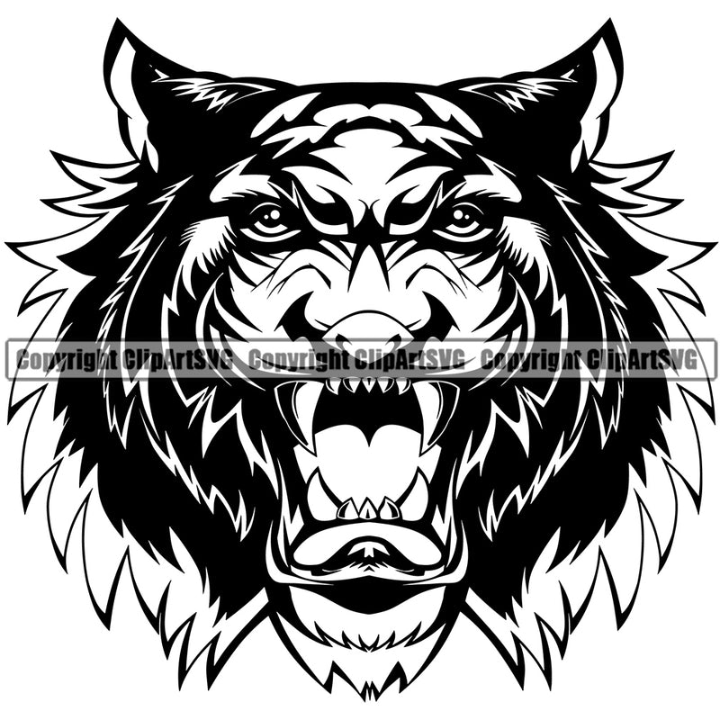 Wildlife Face Vector Design Animal Tiger Crown Angry Head Sports Team Mascot Game Fantasy eSport Emblem Logo Symbol Clipart SVG
