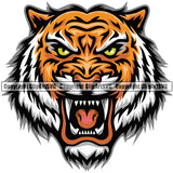Wildcat  Aggressive  Hunter Tiger Vector Head Face Sports Team Mascot Game Fantasy eSport Emblem Color Logo Symbol Clipart SVG