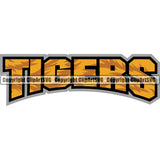 Wildlife Zoo Big Cat Jungle Circus Tiger Graphics Vector Color Text Word Typography Lettering Logo Symbol Clipart SVG