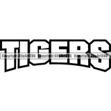 Wildlife Vector Illustration Big Cat Tigers Graphics Vector Black Color Text Word Typography Lettering Logo Symbol Clipart SVG