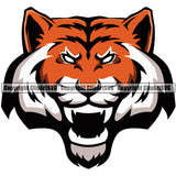 Wildcat Jungle Circus Animal Tiger Vector Creative Art Angry Head Face Sports Team Mascot Game Fantasy eSport Emblem Color Logo Symbol Clipart SVG