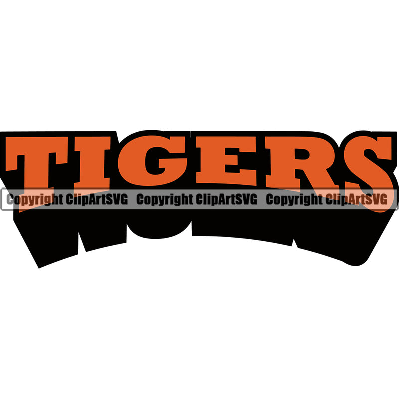 Tiger Mascot School Team Animal Tigers Head Face Sport eSport Game Emblem Sign Club Badge Art Icon Label Design Text Color Logo Clipart SVG
