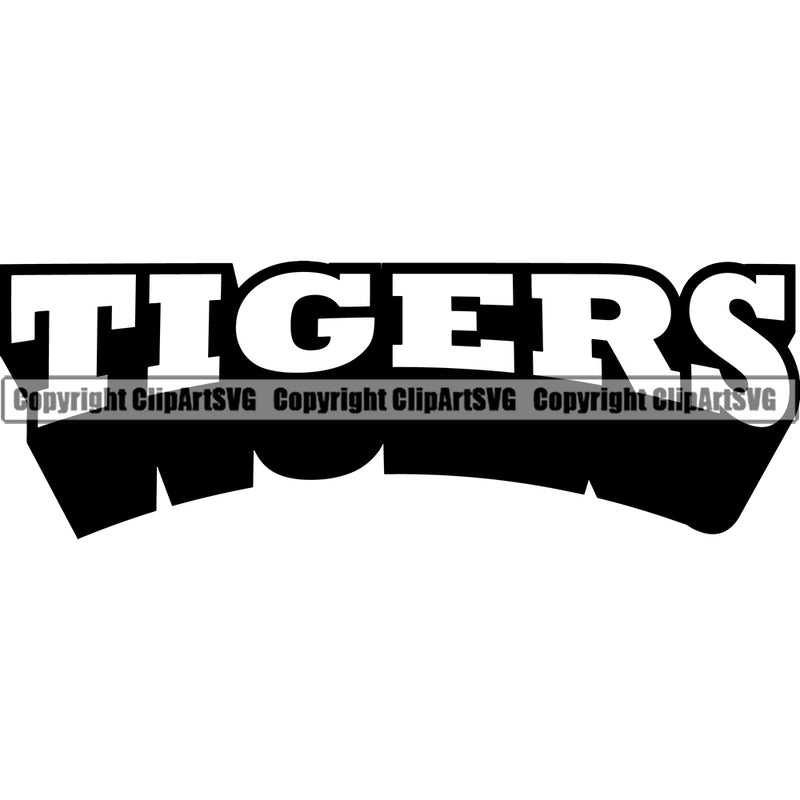 Tiger Mascot School Team Animal Tigers Head Face Sport eSport Game Emblem Sign Club Badge Art Icon Label Design Text Logo Clipart SVG