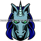 Unicorns Sports Team Mascot Game Fantasy eSport Unicorn Blue Animal Vector Symbol Design ClipArt SVG