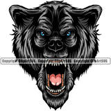 Blue Eyes Wolf Angry Face Sports Team Mascot Game Fantasy eSport Wolves Animal Open Mouth Vector Symbol Design ClipArt SVG