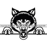 Wolf Angry Face Scary Horror Teeth Arms Claws Sports Team Mascot Game Fantasy eSport Wolves Animal Open Mouth Vector Symbol Design ClipArt SVG
