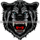 Wolf Angry Face Blue Eyes Long Sharp Horror Teeth Sports Team Mascot Game Fantasy eSport Wolves Animal Open Mouth Red Tongue Vector Symbol Design ClipArt SVG