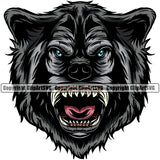 Wolf Angry Face Blue Eyes Long Sharp Horror Teeth Sports Team Mascot Game Fantasy eSport Wolves Animal Open Mouth Vector Symbol Design ClipArt SVG