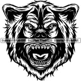 Wolf Angry Face Black And White Long Sharp Horror Teeth Sports Team Mascot Game Fantasy eSport Wolves Animal Open Mouth Vector Symbol Design ClipArt SVG